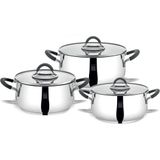 Serenk Modernist 6 Parça 18/10 Paslanmaz 18-22-26 cm Çelik Tencere Seti