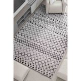Serente Home İskandinav Desenli Yıkanabilir Kaymaz Taban Şönil Halı Gri Siyah Yolluk 4147