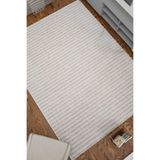 Serente Home Soyut Çizgi Desenli Yıkanabilir Kaymaz Taban Şönil Halı Bej Beyaz Yolluk 4162