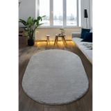 Sereserpe Modern Yumuşak Peluş Halı ♦ Kaymaz Taban ♦ Gri ♦ Salon Mutfak Çocuk Yatak Odası Antre ♦ Oval