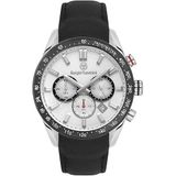 Sergio Tacchini St.1.10441-1 Tachymeter Deri Kordon Fonksiyonlar Aktif Siyah Renk Erkek Kol Saati