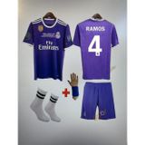 Sergo. Ramos. Real.Madrid.2018 Mor Çocuk Forması 4 Parça