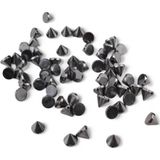 Serhat Aksesuar ve El İşçilik 10 mm Çivi Dikme Taş Metalik Gri Boncuk (30 Gr 80 Adet)