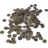 Serhat Aksesuar ve El İşçilik 10 mm Eskitme Gold Ortadan Delikli Metal Pul Payet (30 Gr 95 Adet)