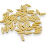 Serhat Aksesuar ve El İşçilik 12 Mm Arpa Hardal Sarısı (22X6 MM) Ahşap Boncuk 35 gr (70 ADET)