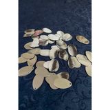 Serhat Aksesuar ve El İşçilik 13x22 mm Damla Yandan Delikli Soft Gold Pul Payet 25 Gram (Tülbent, Oya, Havlu Malzemesi)