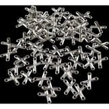 Serhat Aksesuar ve El İşçilik Çarpı Desenli 26X16 Mm Metal Pul 10 Adet (Küpe Aparatı, Bileklik Ucu, Broş Aksesuar)