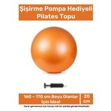 Seri Dayanıklı Yüksek Kalite Mini Gymball 20cm Turuncu Pilates Topu Şişirme Pompa