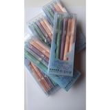 Seri Itmeli Kalem Makaron Macaron Seri Itmeli Kalem 0.5 mm 5 Adet KL-5354 Gri-Yeşil-Mor-Pembe Koyu-Pembe Açık Renkli Mürekkep Çin Tarzı Okul Kalemler Kırtasiye Malzemeleri Öğrenci Ofis Için