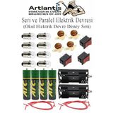 Seri Ve Paralel Basit Elektrik Devresi 1 Paket Deney Seti Sarı Mini Duy 4 Adet Mini Ampul 8 Adet Anahtar İş Eğitimi Seti