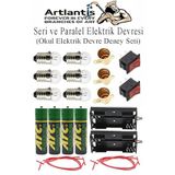 Seri Ve Paralel Basit Elektrik Devresi 1 Paket Deney Seti Sarı Mini Duy 6 Adet Mini Ampul 3 Adet Anahtar İş Eğitimi Seti