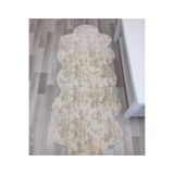 SERİA HALI Kremvizon Peluş Post Çift Kafa Yıkanabilir Kaymaz Taban Tavşan Tüyü Halı Yolluk