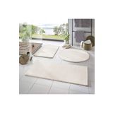 SERİA HALI Sarar Post 3'lü Banyo Halısı (60X100, 40X60, 60X60 YUVARLAK) Peluş Post Halı Klozet Takımı Krem