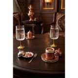 Serida 2'li Gold Metal Ayaklı Cam Kahve Yanı Bardak Seti/Kahve Yanı Su Bardağı-Kadeh 135 ml