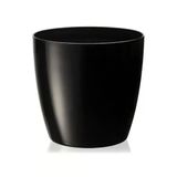 Serinova 22 Litre 34X30cm Siyah Tabaksız Parlak Plastik Yakut Saksı No5