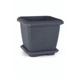 Serinova 44 Litre Hisar Kare Saksı Antrasit Renk Hisar Saksı