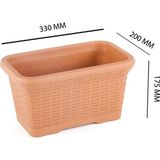 Serinova Hasır Balkon Saksısı 6.5 Lt – 6.5 Litre Hasır Desenli Şık Balkon Çiçekliği - Turuncu