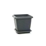 Serinova Hisar Kare Büyük Boy Saksı 25.5 Litre 37X37x33,5Cm Antrasit
