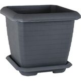 Serinova Hisar Kare Saksı 3 No 25,5 Lt. - Antrasit - 370X370X335