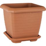 Serinova Hisar Kare Saksı 3 No 25,5 Lt. - Kiremit - 370X370X335