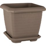 Serinova Hisar Kare Saksı 3 No 25,5 Lt. - Mocha - 370X370X335