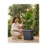 SERİNOVA Hisar Kare Saksı 5 NO 74,3 L 53,5x53,5 cm Tabaklı UV Dayanımlı PP İç ve Dış Mekan
