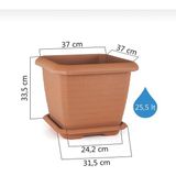 Serinova Hisar Kare Saksı Mocca 25,3 Litre - Moka