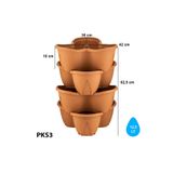 SERİNOVA Kademeli Dikey Bahçe Saksısı Pamukkale 4'lü Set 3 NO 12,5 L Kiremit Çilek İçin Drenajlı PP