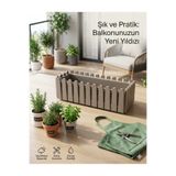 SERİNOVA poliva home Istanbul Balkon Saksı Çit Model 9 Lt Kahverengi Balkon Askısı Ile