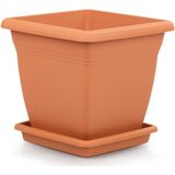 Serinova Saksı Villa Kare, No:3, 17 L, 30X32 Cm, Kiremit - SERİNOVA - Renkli