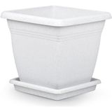 Serinova Saksı Villa Kare, No:3, 17 L, 30X32 Cm, Kirli Beyaz - SERİNOVA - Renkli