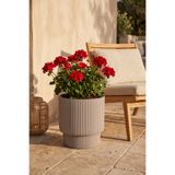 SERİNOVA Vega Saksı 2 NO 20 L Mocha İç Saksılı Dikey Çizgili Salon ve Balkon 30x25x32 cm
