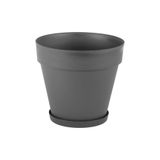 SERİNOVA Yalı Tabaklı Saksı 8 NO 76 L Antrasit Dev Boy 55x55,5 cm UV Dayanımlı PP İç ve Dış Mekan