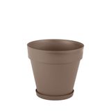 Serinova YS06 Yalı Saksı Drenaj Aparatlı Tabaklı Dekoratif Saksı 37cm, 23 Litre Mocha