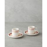Seris Bone Porselen 4 Parça 2 Kişilik Kahve Fincan Takımı 90 ml Pembe - Sarı - 4 Adet