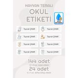 Serisan Hayvanlı Isimli Okul Etiketi Defter Kalem Kitap Sticker Seti