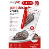 Şerit Daksil Beyaz 5Mmx8 Metre 2 Adet İnox Şerit Düzeltici Şerit Silici Yazı Silici Büro Ofis Okul