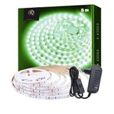 Şerit Led Işık Aydınlatma Seti Aç/kapa Butonlu, Adaptörlü, Mutfak Tezgah, Çalışma Masası, Dolap ve Raf Işıklandırma, Dekoratif Aydınlatma (Yeşil, 500 Cm)