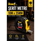 Şerit Metre 10m X 25mm Profesyonel Ölçü Metresi Dayanıklı Gövde Kilitli Mekanizma Hassas Ölçüm 10 M