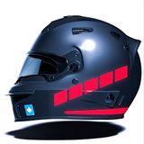 Şerit Tasarımlı Motosiklet Kask Sticker Reflektif, Floresan, Düz, Özel Renkler Çınar Extreme Reflektif Kırmızı