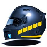 Şerit Tasarımlı Motosiklet Kask Sticker Reflektif, Floresan, Düz, Özel Renkler Çınar Extreme Taksi Sarısı