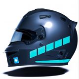 Şerit Tasarımlı Nane Yeşili Motosiklet Kask Sticker Çınar Extreme