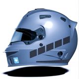 Şerit Tasarımlı Siyah Karbon Fiber Dokulu Motosiklet Kask Sticker Çınar Extreme