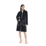 Seritaine Athena Kimono Kadın Bornozu- Siyah %100 Pamuk