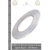 #Şeritbant Kendinden Yapışkanlı Dekoratif 0.50Cm 50 Metre Şık Karo Zemin Duvar Bronz Fayans Arası Şerit Bant - 1 Adet