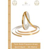#Şeritbant Kendinden Yapışkanlı Dekoratif 1Cm 50 Metre Zemin Duvar Gold Fayans Arası Şerit Bant - 1 Adet