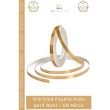 #Şeritbant Kendinden Yapışkanlı Dekoratif 1Cm 50 Metre Zemin Duvar Gold Fayans Arası Şerit Bant - 1 Adet