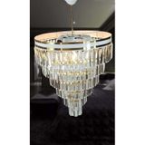 Şeritli Beyaz Gold 50 Cm Lik Kristal Taşlı Lüks Avize - Yatak Odası - Salon - Mutfak - Hol Altın