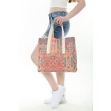 Serkan Çanta Bez Çanta Atölyesi Bez Çanta Anadolu Etnik Kilim Desen Baskılı Tote Bag