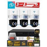 Serkan Elektronik O-Kam Pro Set 3 Kameralı (3 Sabit + 3 Hareketli) 256 GB Nvr Güvenlik Sistemi - 6 kameralı